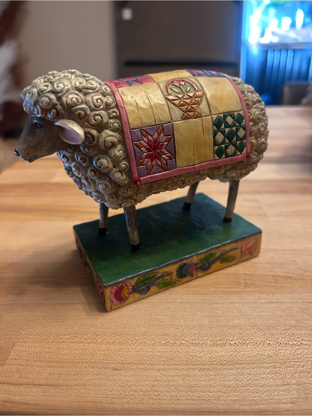 Jim Shore - Peace in the Valley - wood Decorative Quilted Sheep Figurine -